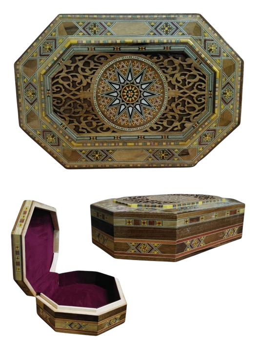 Cofre de mosaico de Damasco 32 X 22 X 8 CM