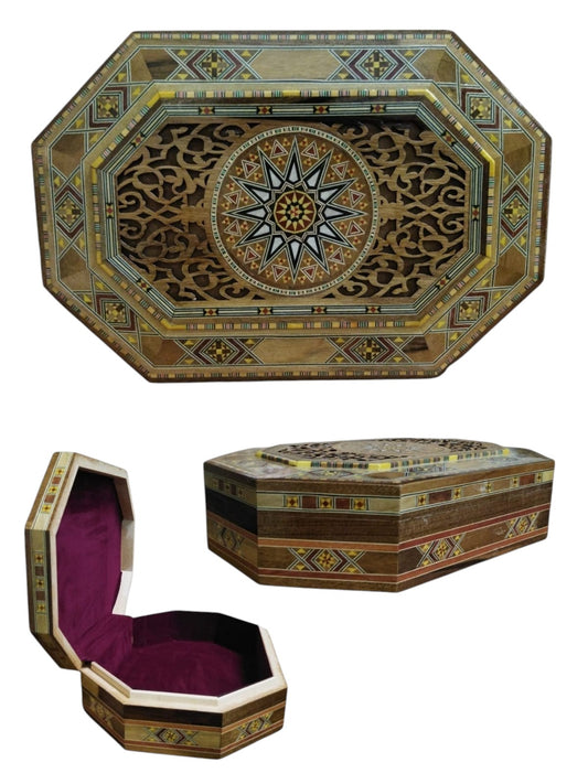 Cofre de mosaico de Damasco 32 X 22 X 8 CM