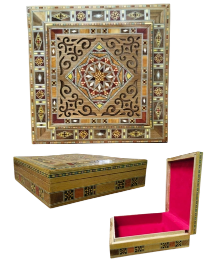 Cofre de mosaico de Damasco 30x30x8cm