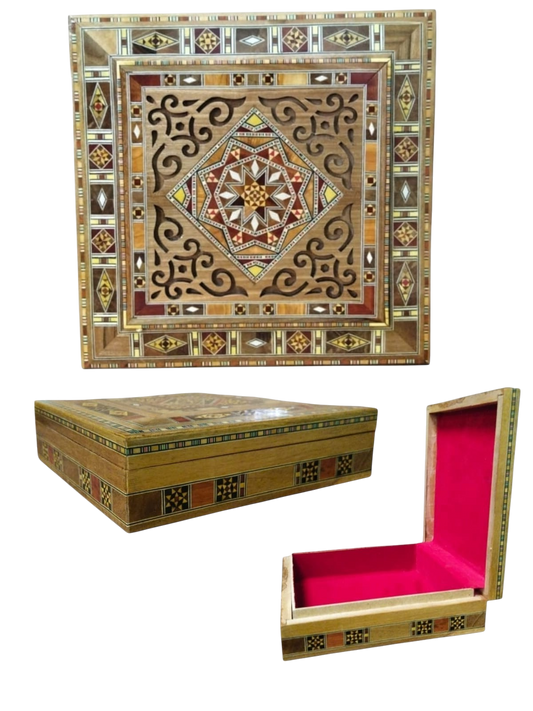 Cofre de mosaico de Damasco 30x30x8cm