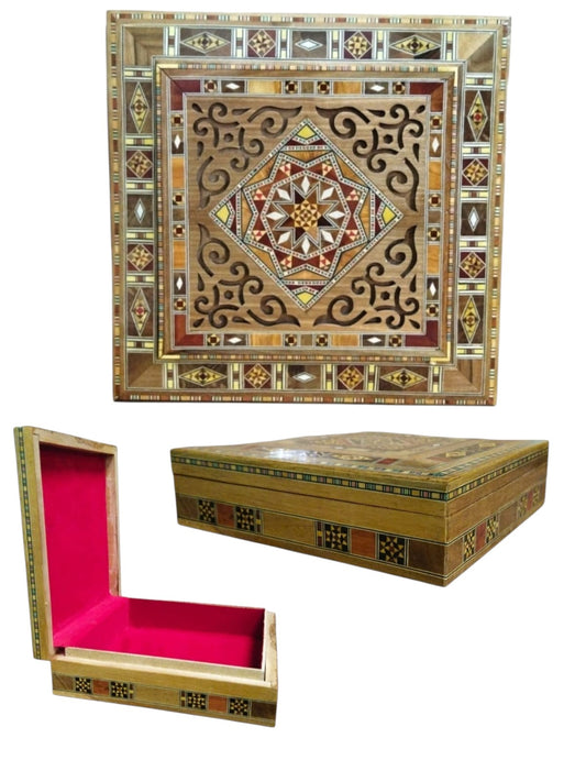 Cofre de mosaico de Damasco 30x30x8cm