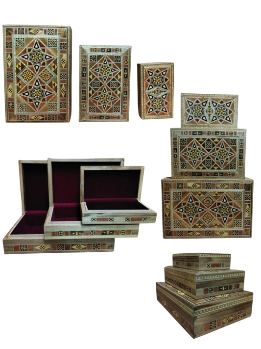 Set 3 Cofres de mosaico de Damasco