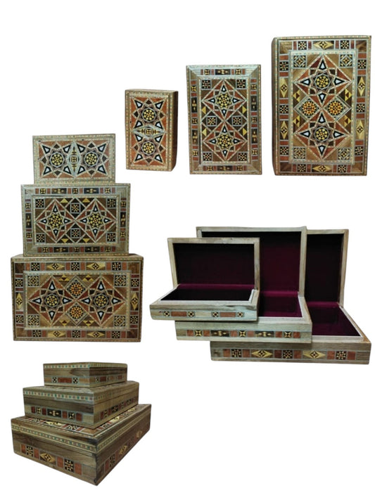 Set 3 Cofres de mosaico de Damasco