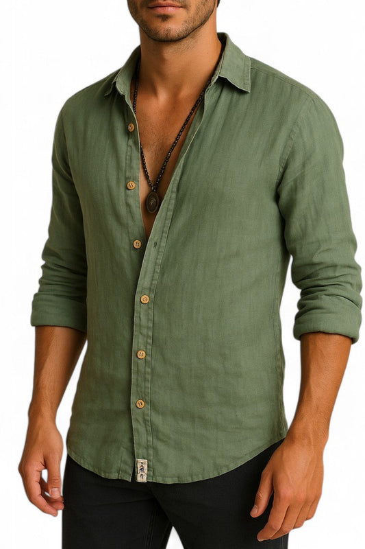 Camisa Verdeolmo – 100% Lino