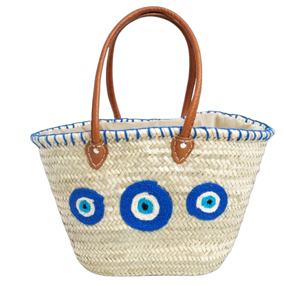 Carrycot with protective eyes · Natural palm and handmade leather