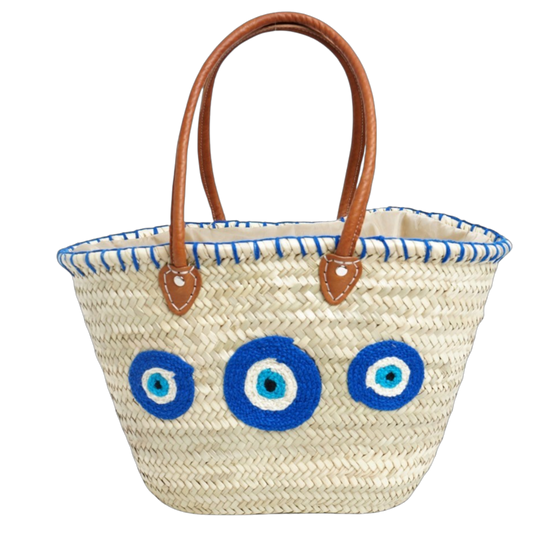 Carrycot with protective eyes · Natural palm and handmade leather