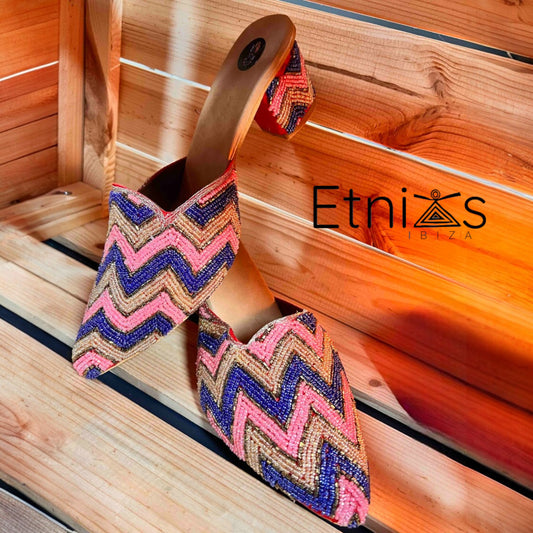 Sandalia Boutique Zigzag Fucsia & Indigo