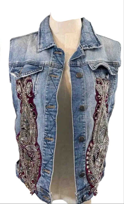 Chaleco bordado con pedrería · Unisex – Talla SM
