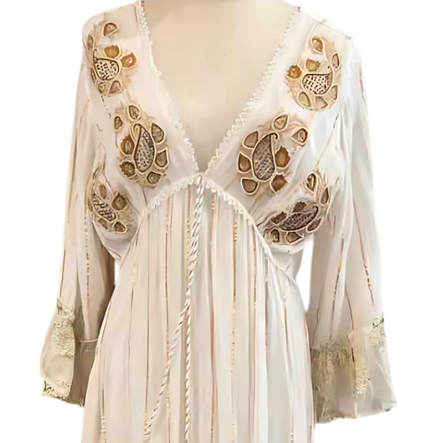 🔥Fuego de Luna – Vestido con bordados dorados y cristales