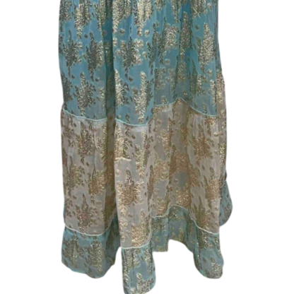 Vestido Largo "Dorada Intención" Azul