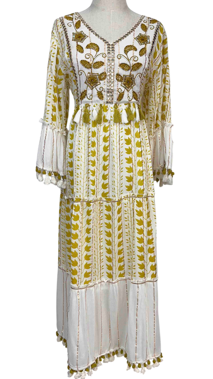 Vestido Sahara Floral - Tegido fibras Naturales