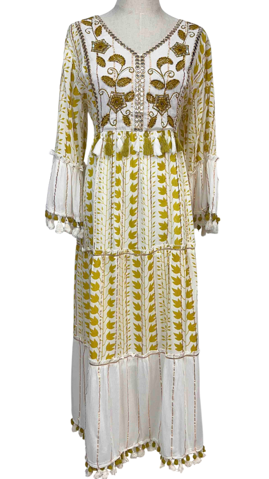 Vestido Sahara Floral - Tegido fibras Naturales