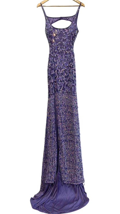 Vestido “Imperio Amatista” – Alta Costura Bordada a Mano