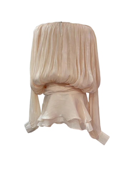 Vestido Mini Satén con Volumen y Lazo Lateral