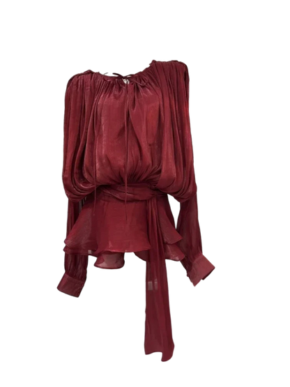 Vestido Mini Satén con Volumen y Lazo Lateral