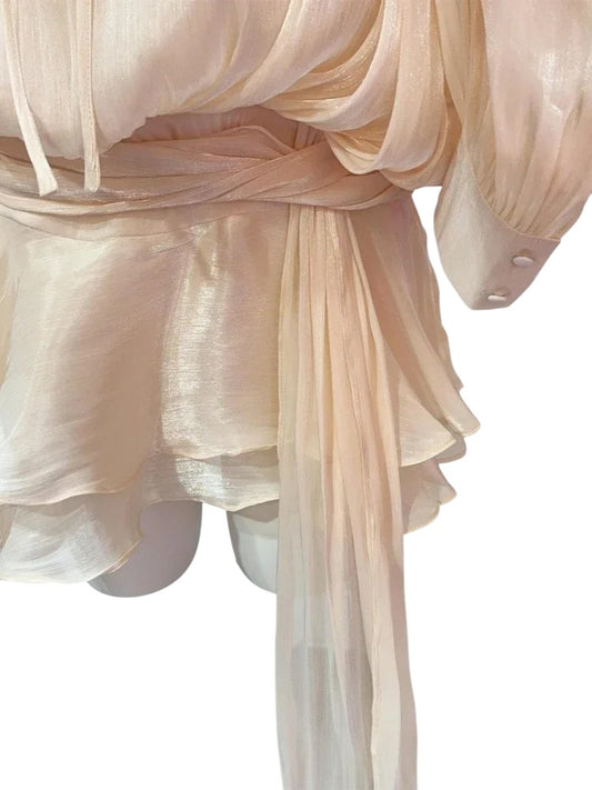 Vestido Mini Satén con Volumen y Lazo Lateral