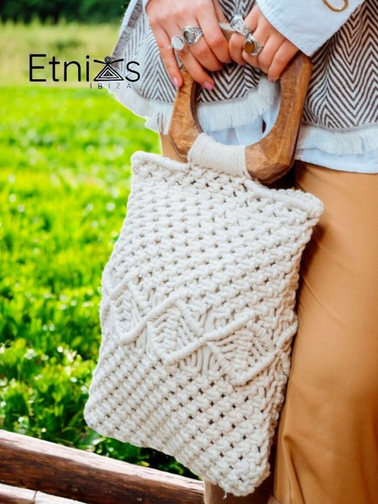 'Sa Talaia' Bag – Handmade Crochet with Wooden Handle