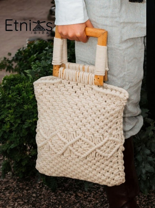 'Sa Talaia' Bag – Handmade Crochet with Wooden Handle