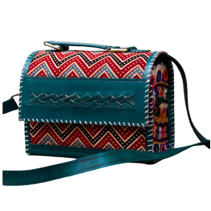 Banjara Soul Bag – Handmade with recycled leather and tribal silks recycled leather and recycled silks India