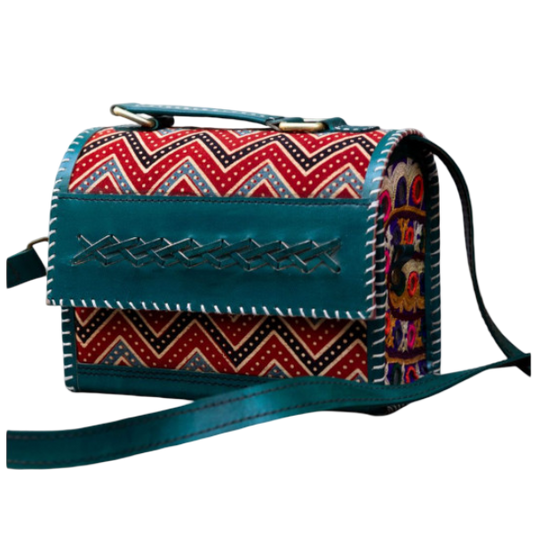 Banjara Soul Bag – Handmade with recycled leather and tribal silks recycled leather and recycled silks India