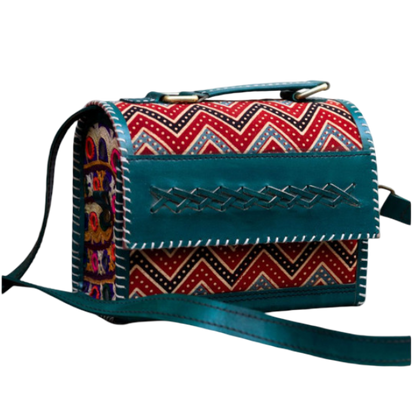 Banjara Soul Bag – Handmade with recycled leather and tribal silks recycled leather and recycled silks India