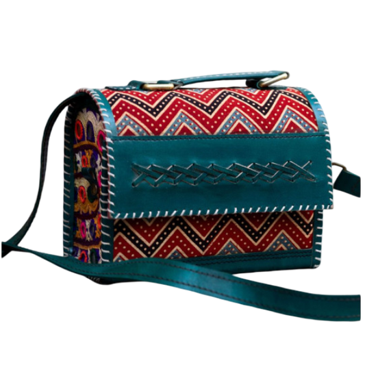 Banjara Soul Bag – Handmade with recycled leather and tribal silks recycled leather and recycled silks India