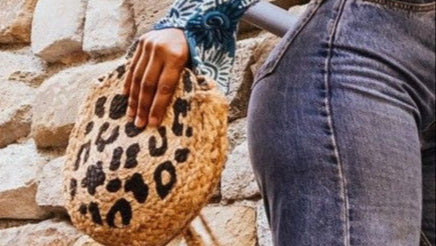 Savage Round Handcrafted Bag – Handmade in jute with animal print