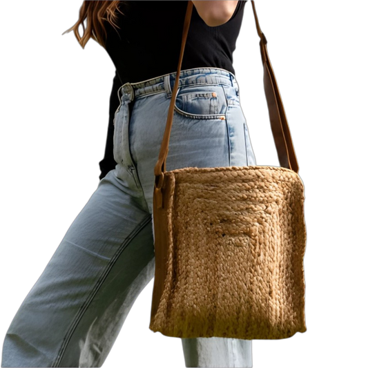 Raabta Bag · Natural Jute &amp; Recycled Leather