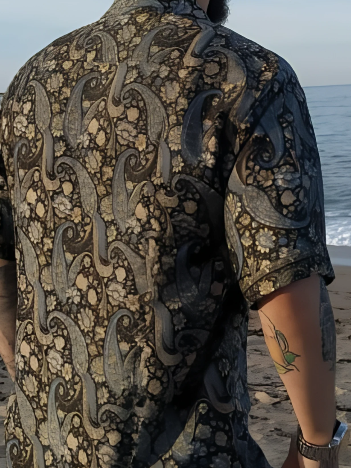 Camisa “Kashi iñigo” – Hombre | Artesanal en Telas de Saree Recicladas · Talla Única