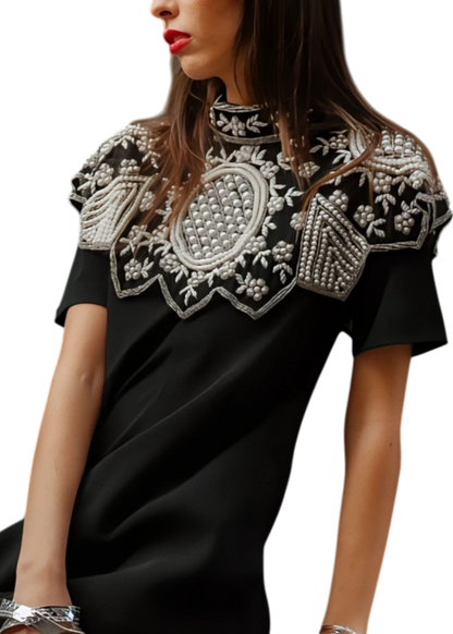 Cuello Majara – Bordado artesanal con pedrería india