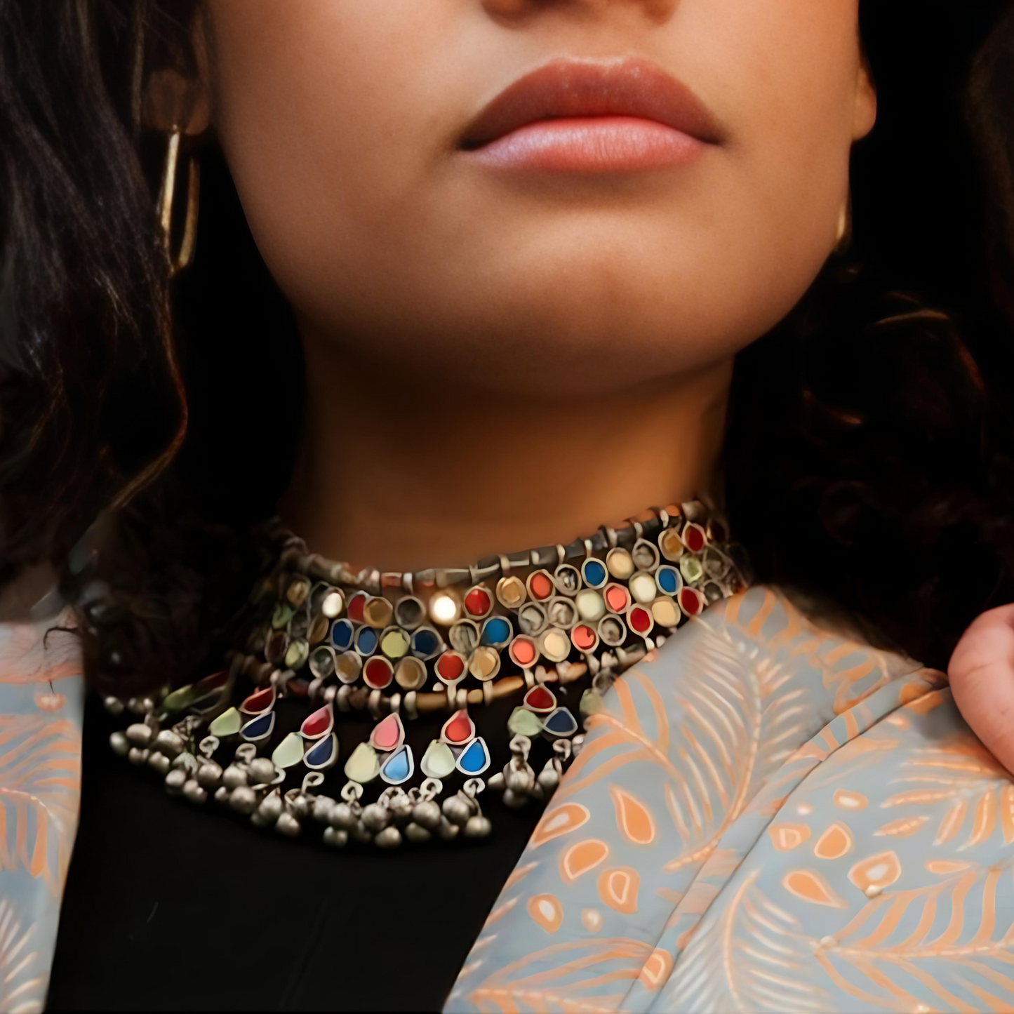 Roots of Color Necklace – Handmade metallic cord