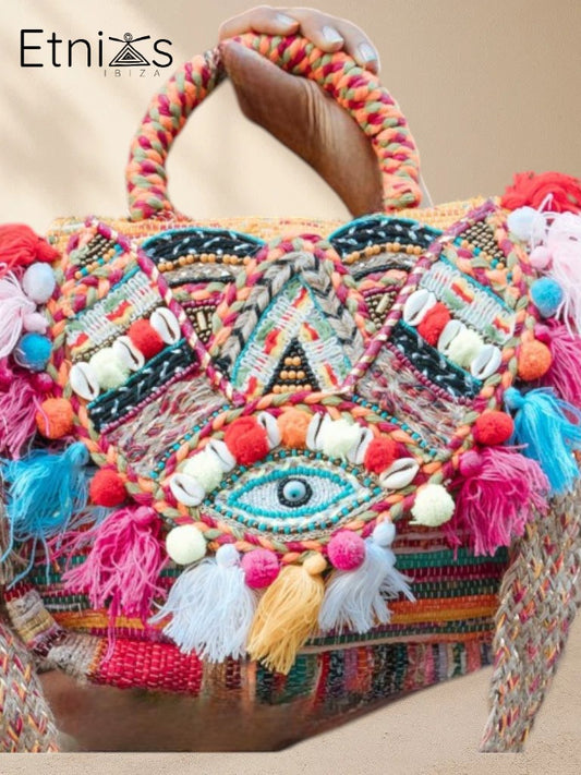 Naya Eyes Handcrafted Bag – Handmade with silks, shells, and protective symbols