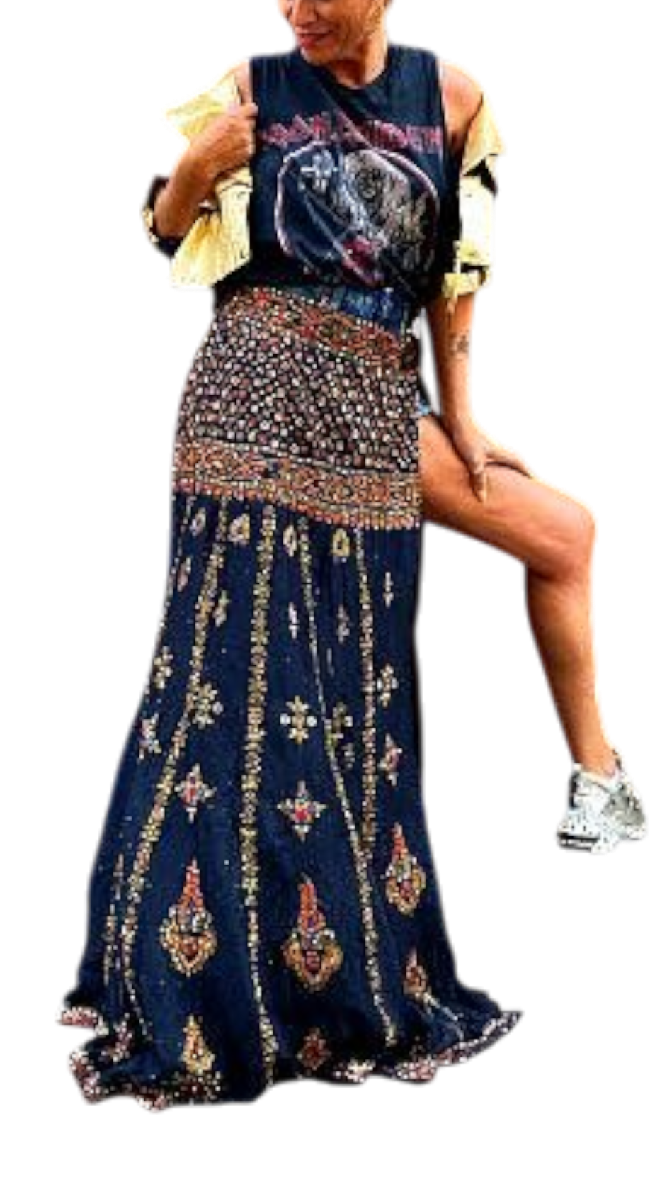 Hand-Embroidered Kantha Skirt – Unique Pieces