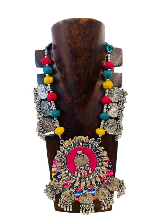 Solar Tribe Breastplate Necklace – Handcrafted embroidery with shells