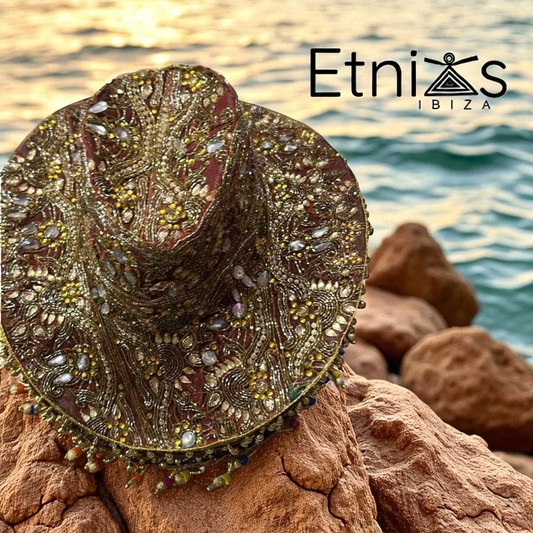 Sombreros Artesanal  Bordado Dorado Pedrería