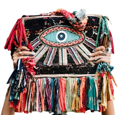 Bolso Artesanal Naya Eye – Bordado a mano, pieza única con símbolo protector