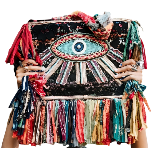 Naya Eye Handcrafted Bag – Hand-embroidered, unique piece with a protective symbol