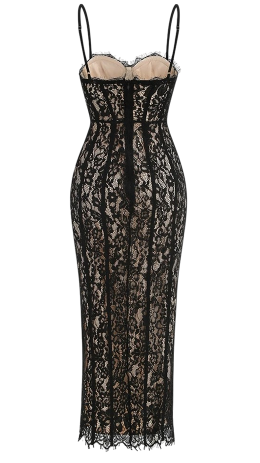Vestido de Encaje con Forro