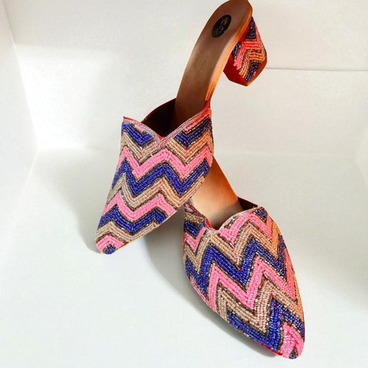 Sandalia Boutique Zigzag Fucsia & Indigo