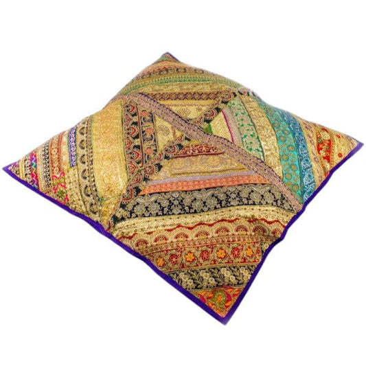 Temple Sun – Bright Embroidered Zafu Cushion XL 95x100 cm
