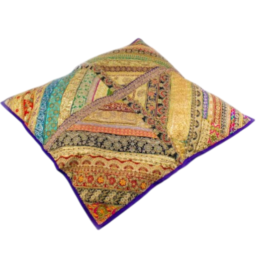 Temple Sun – Bright Embroidered Zafu Cushion XL 95x100 cm